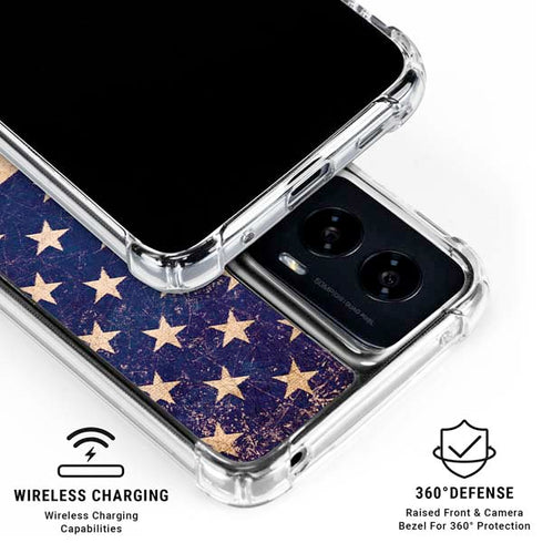 Distressed American Flag Moto G Power 5G (2024) Clear Case