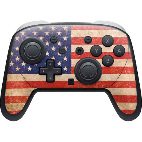 Distressed American Flag Nintendo Switch 2 (2025) Pro Controller Skin
