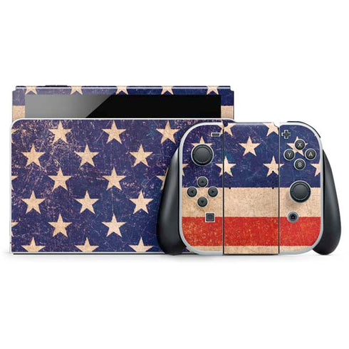 Distressed American Flag Nintendo Skins