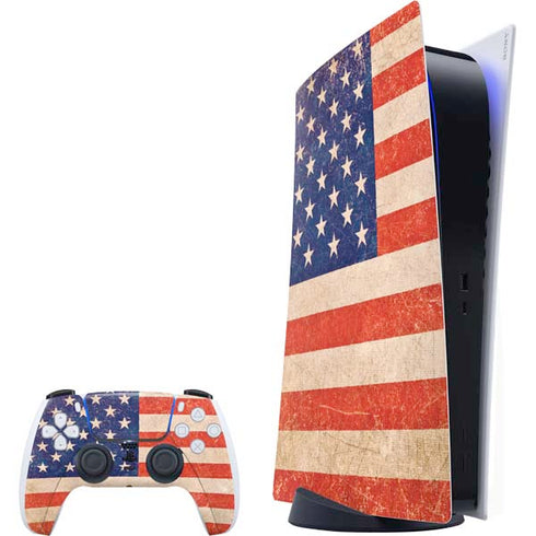 Distressed American Flag PlayStation PS5 Skins