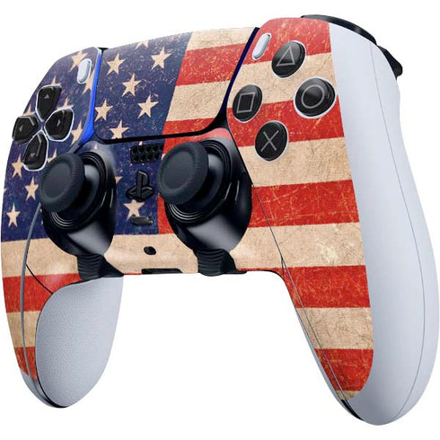 Distressed American Flag PS5 DualSense Edge Pro Controller Skin