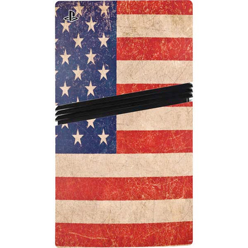Distressed American Flag PS5 Pro Disk Console Skin
