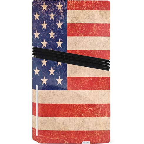 Distressed American Flag PS5 Pro Disk Console Skin