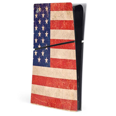 Distressed American Flag PS5 Slim Digital Edition Console Skin