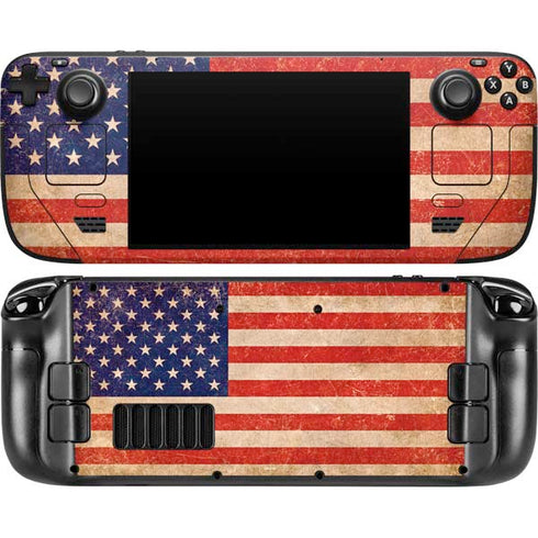 Distressed American Flag Steam Deck Handheld Gaming Computer OLED Skin