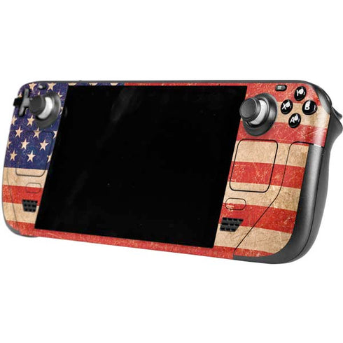 Distressed American Flag Steam Deck Handheld Gaming Computer OLED Skin