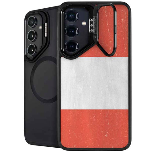 Distressed Austria Flag Galaxy S25 Plus Kickstand Case