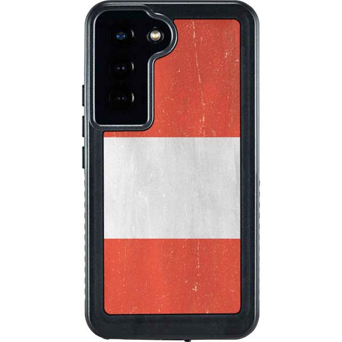 Distressed Austria Flag Galaxy S24 Waterproof Case