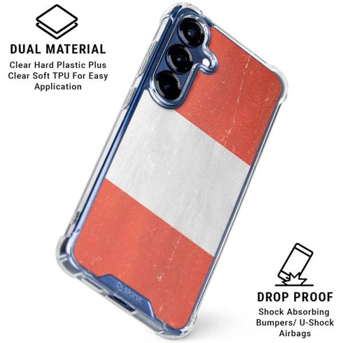 Distressed Austria Flag Galaxy S25 Clear Case