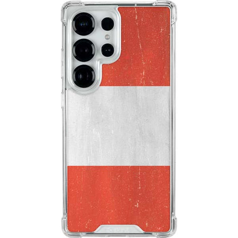 Distressed Austria Flag Galaxy S25 Ultra Clear Case