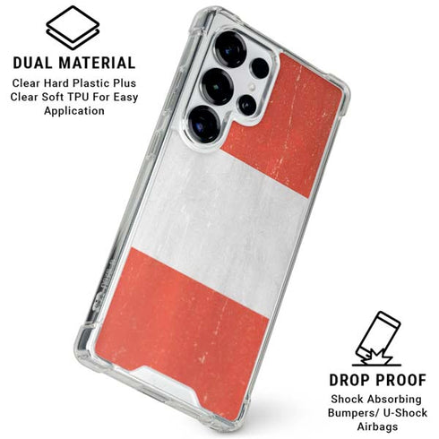 Distressed Austria Flag Galaxy S25 Ultra Clear Case