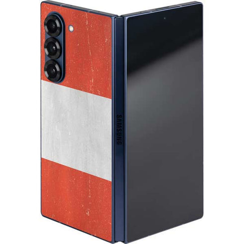 Distressed Austria Flag Galaxy Z Fold6 Skin