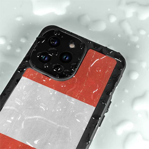 Distressed Austria Flag iPhone 15 Pro Waterproof Case