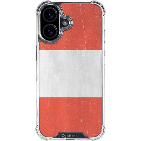 Distressed Austria Flag iPhone 16 Plus Clear Case