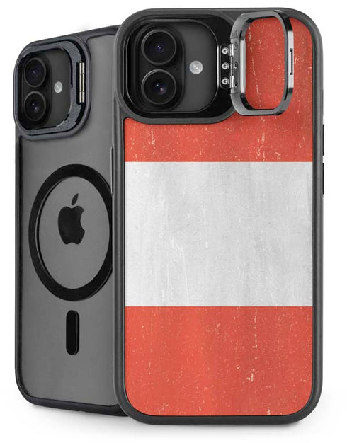 Distressed Austria Flag iPhone 16 Plus Kickstand Case