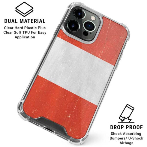 Distressed Austria Flag iPhone 16 Pro Clear Case