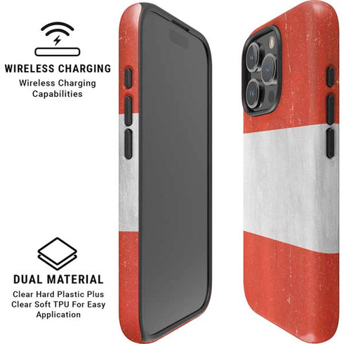 Distressed Austria Flag iPhone 16 Pro Magsafe Impact Case