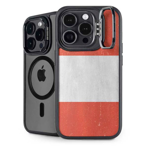 Distressed Austria Flag iPhone 16 Pro Max Kickstand Case