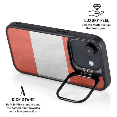 Distressed Austria Flag iPhone 16e Kickstand Case