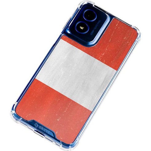 Distressed Austria Flag Moto G Play 4G (2024) Clear Case