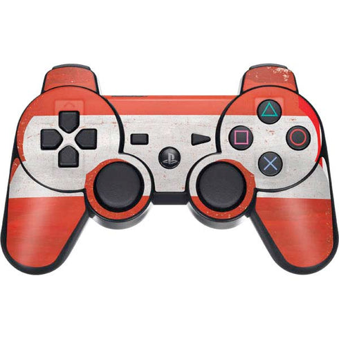 Distressed Austria Flag PS3 Dual Shock wireless controller Skin