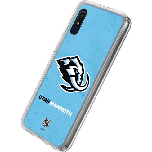 NHL Utah Mammoth Distressed Blue Galaxy A10e Clear Case