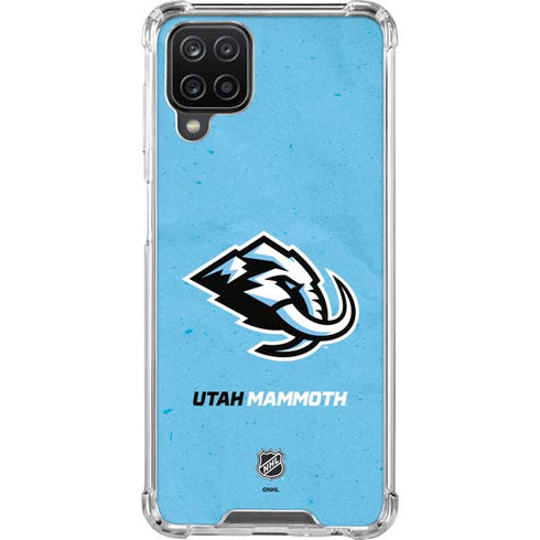 NHL Utah Mammoth Distressed Blue Galaxy A12 Clear Case