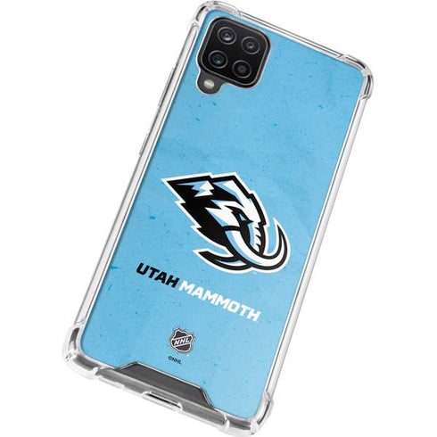 NHL Utah Mammoth Distressed Blue Galaxy A12 Clear Case