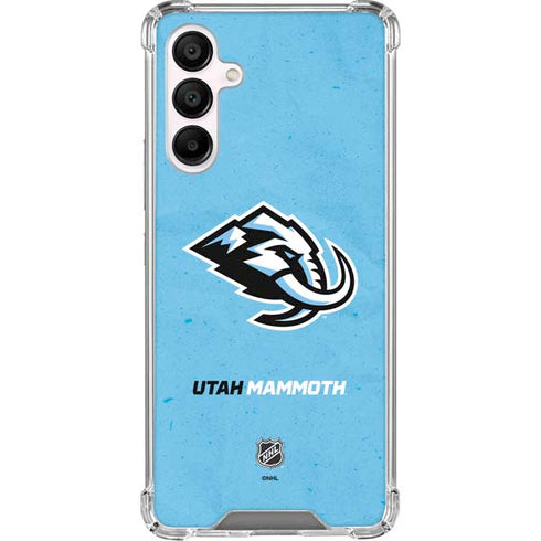 NHL Utah Mammoth Distressed Blue Galaxy A16 5G Clear Case