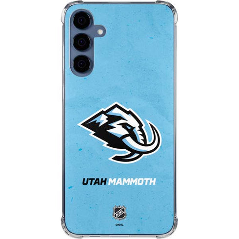 NHL Utah Mammoth Distressed Blue Galaxy A35 5G Clear Case