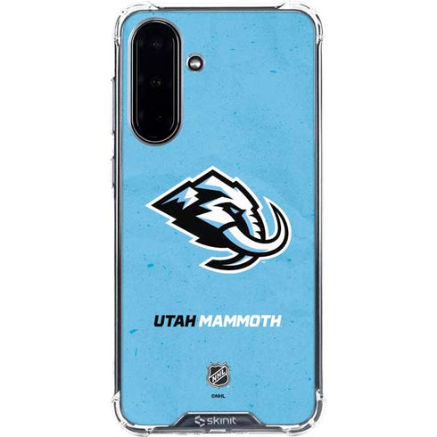 NHL Utah Mammoth Distressed Blue Galaxy A36 5G Clear Case