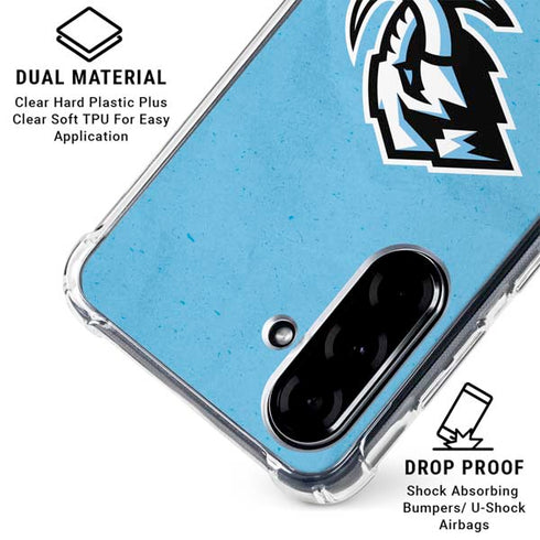 NHL Utah Mammoth Distressed Blue Galaxy A36 5G Clear Case