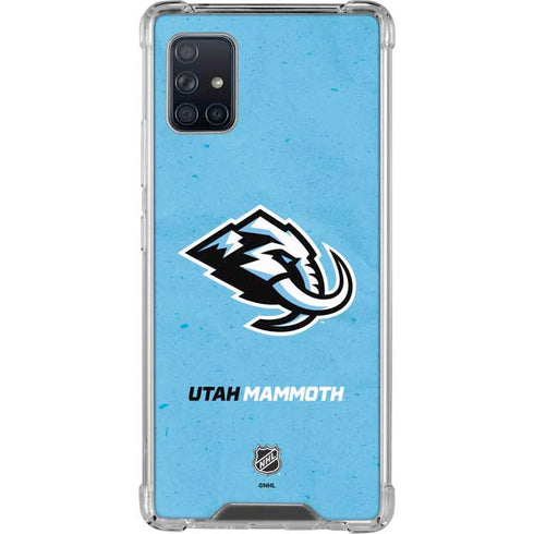 NHL Utah Mammoth Distressed Blue Galaxy A51 5G Clear Case