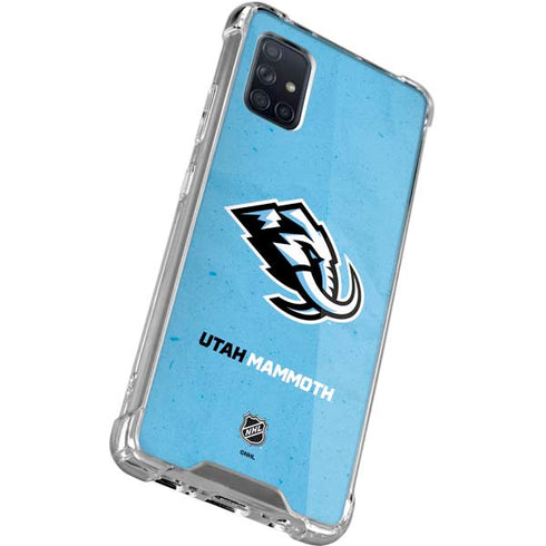 NHL Utah Mammoth Distressed Blue Galaxy A51 5G Clear Case