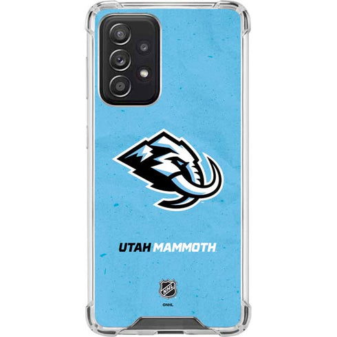 NHL Utah Mammoth Distressed Blue Galaxy A52 5G Clear Case