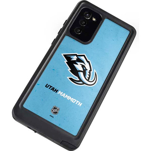 NHL Utah Mammoth Distressed Blue Galaxy Note20 5G Waterproof Case