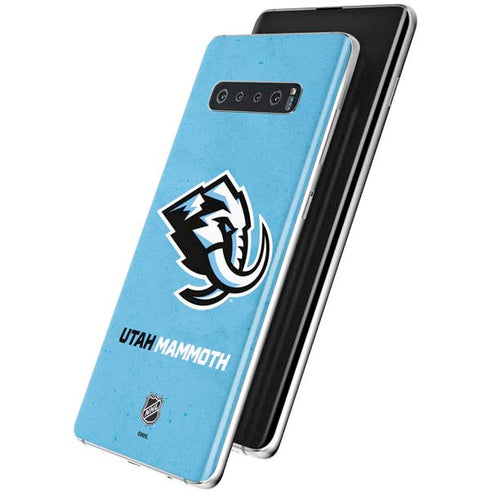 NHL Utah Mammoth Distressed Blue Galaxy S10 Skin