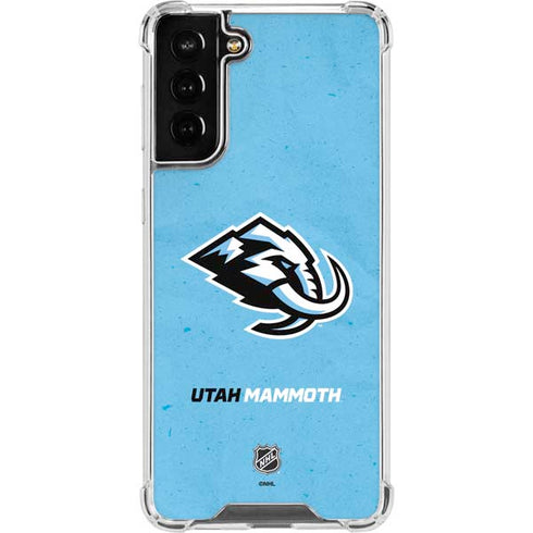 NHL Utah Mammoth Distressed Blue Galaxy S22 Plus Clear Case