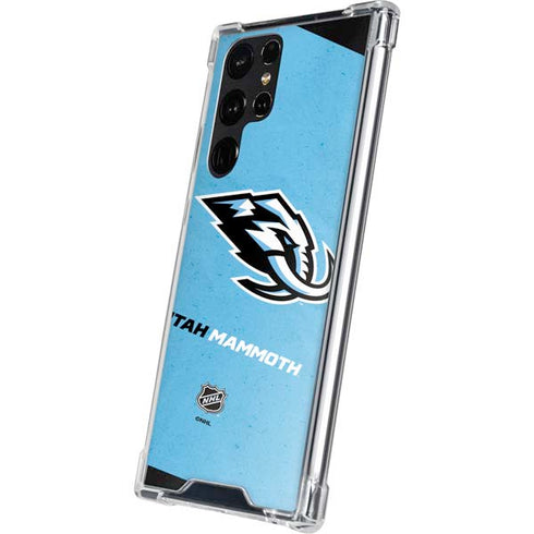 NHL Utah Mammoth Distressed Blue Galaxy S22 Ultra Clear Case