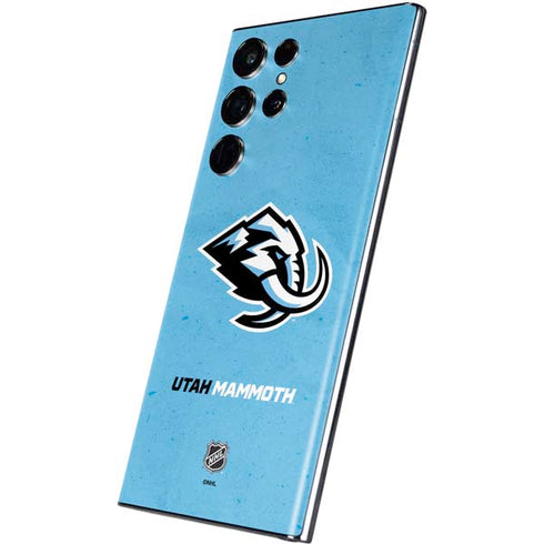 NHL Utah Mammoth Distressed Blue Galaxy S22 Ultra Skin