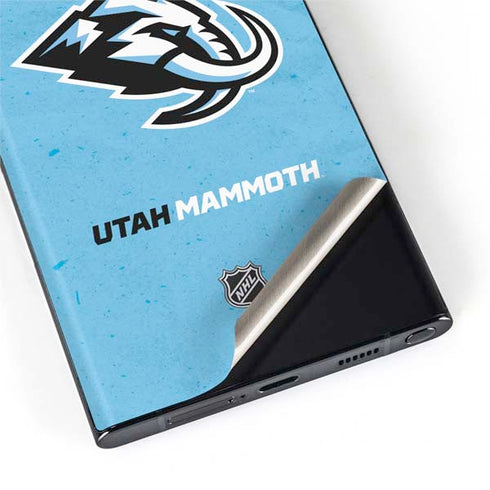 NHL Utah Mammoth Distressed Blue Galaxy S22 Ultra Skin