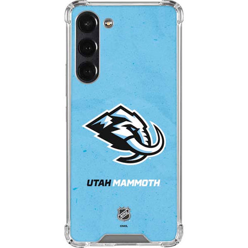 NHL Utah Mammoth Distressed Blue Galaxy S23 FE Clear Case