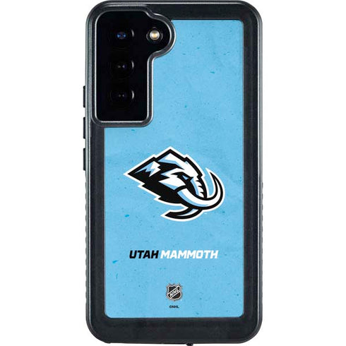 NHL Utah Mammoth Distressed Blue Galaxy S23 Plus Waterproof Case