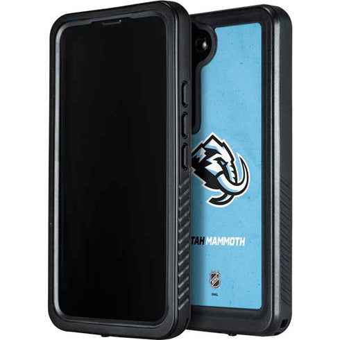 NHL Utah Mammoth Distressed Blue Galaxy S23 Plus Waterproof Case
