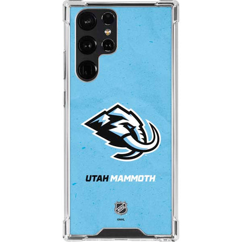 NHL Utah Mammoth Distressed Blue Galaxy S23 Ultra Clear Case