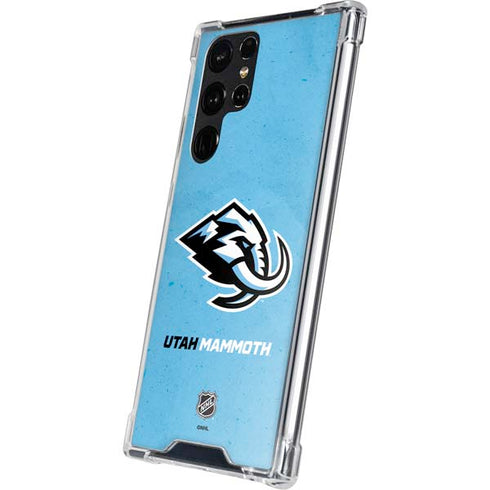 NHL Utah Mammoth Distressed Blue Galaxy S23 Ultra Clear Case