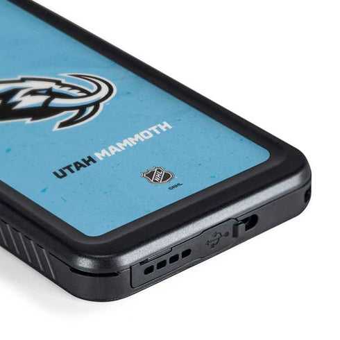 NHL Utah Mammoth Distressed Blue Galaxy S23 Waterproof Case