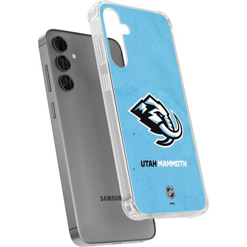 NHL Utah Mammoth Distressed Blue Galaxy S24 Plus Clear Case