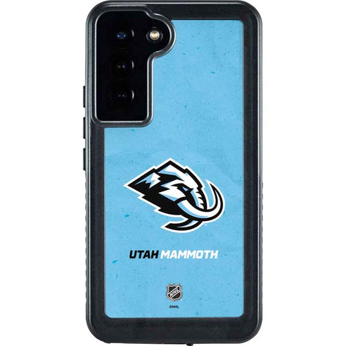 NHL Utah Mammoth Distressed Blue Galaxy S24 Plus Waterproof Case