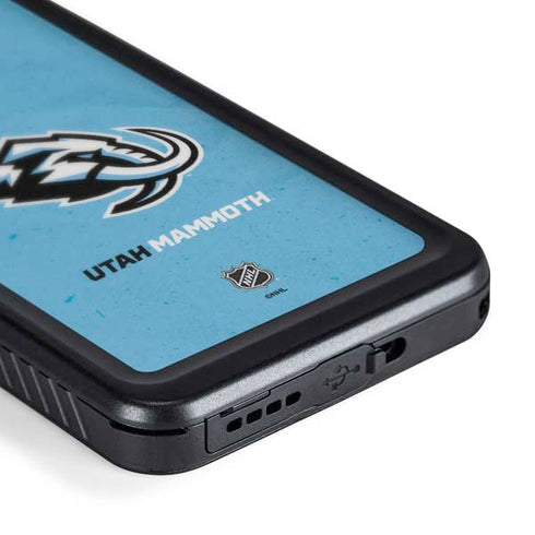 NHL Utah Mammoth Distressed Blue Galaxy S24 Plus Waterproof Case
